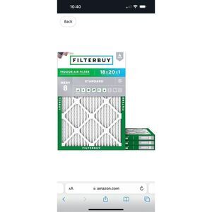 Filterbuy 18x20x1 Pleated HVAC AC Furnace Air Filters Replacement (4-Pack)